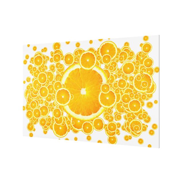 Spritzschutz Glas - Retro Orange Pattern - Querformat - 3:2