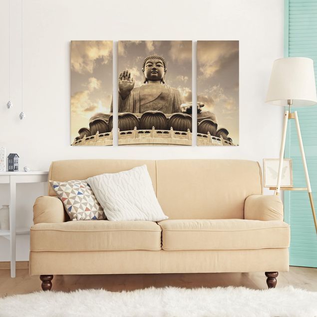 Leinwandbilder Retro Großer Buddha sepia