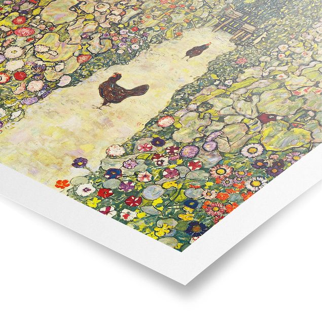 Poster Kunstdruck Gustav Klimt - Gartenweg mit Hühnern