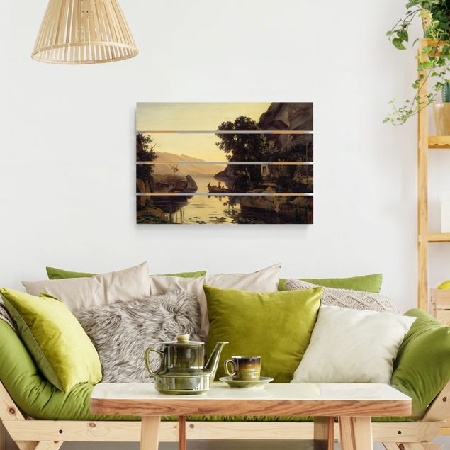 Holzbild Natur Jean-Baptiste Camille Corot - Landschaft bei Riva