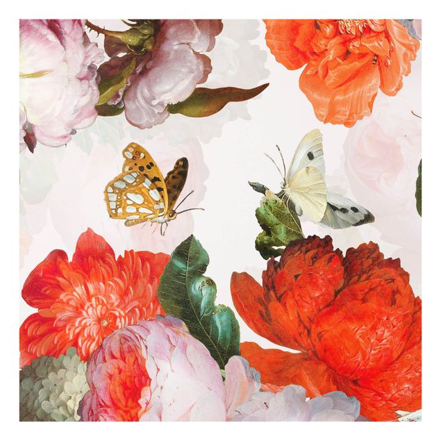 Uta Naumann Bilder Rote Blumen mit Schmetterlingen