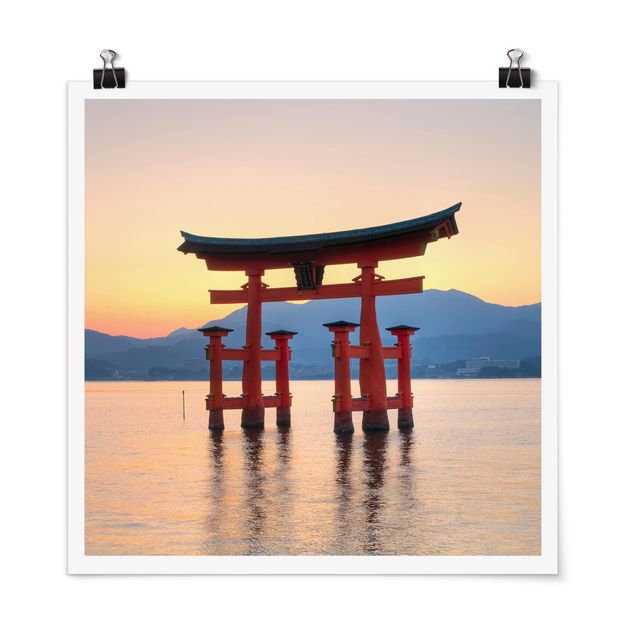 Wandbilder Berge Torii am Itsukushima