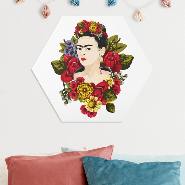 Wandbilder Schmetterlinge Frida Kahlo - Rosen