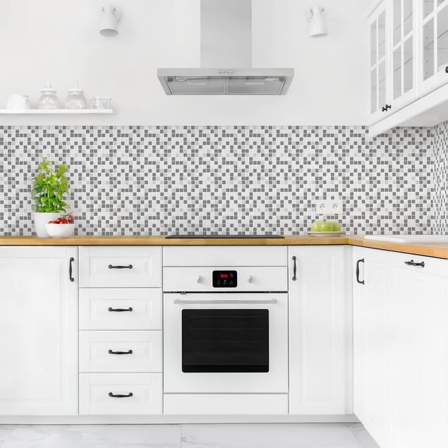 Küchenrückwände Fliesenoptik Mosaikfliesen Grau