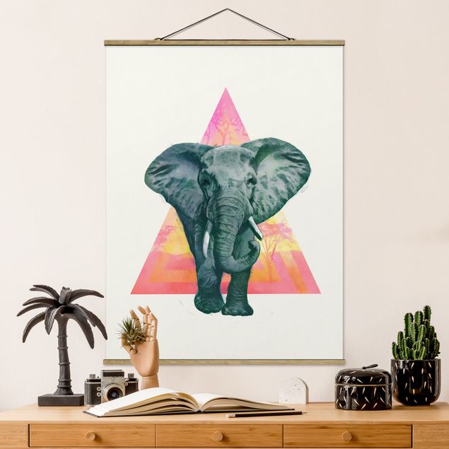 Küchen Deko Illustration Elefant vor Dreieck Malerei