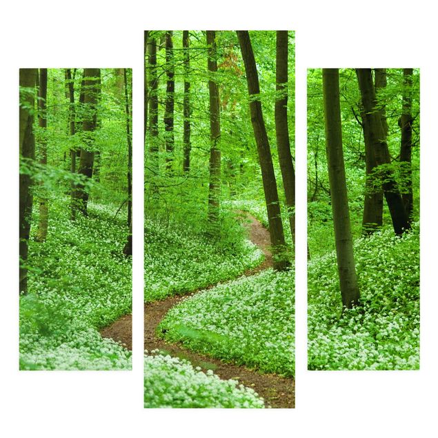 Leinwandbild Wald Romantischer Waldweg
