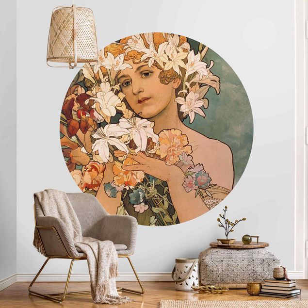 Wanddeko Küche Alfons Mucha - Blume