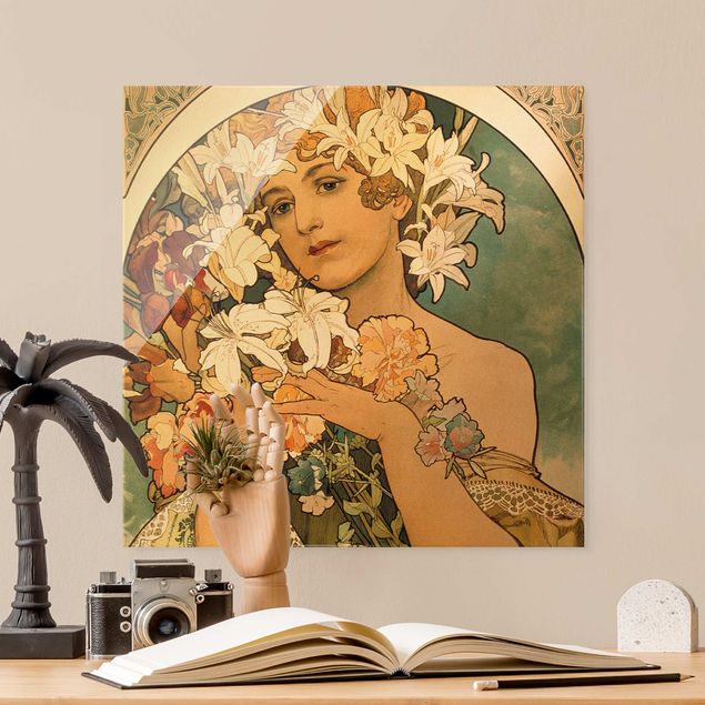 Küche Dekoration Alfons Mucha - Blume