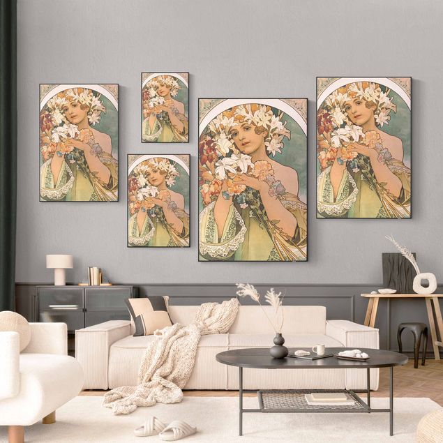 Wandbilder Kunstdrucke Alfons Mucha - Blume