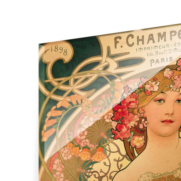 Wandbilder Blumen Alfons Mucha - Plakat für F. Champenois