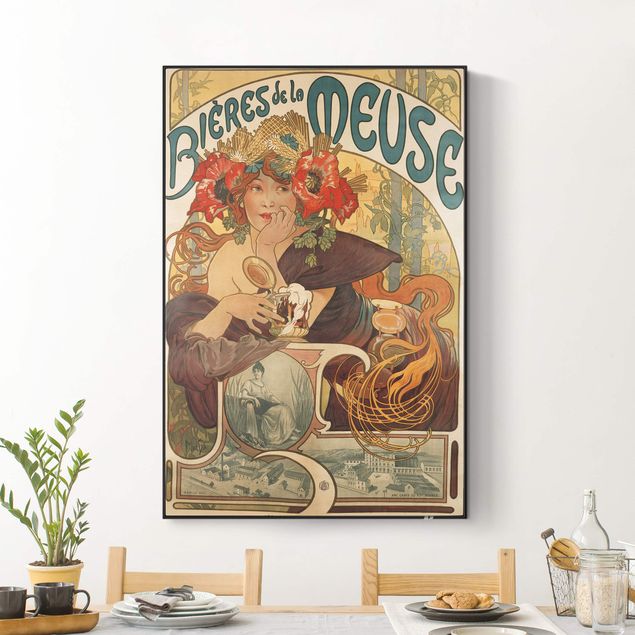 Bilder Art Deco Alfons Mucha - Plakat für La Meuse Bier