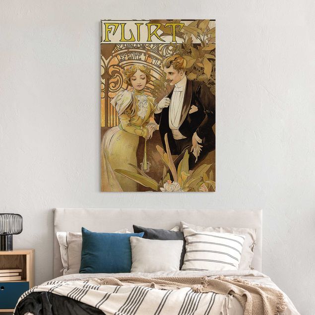 Wandbilder Floral Alfons Mucha - Werbeplakat für Flirt Biscuits