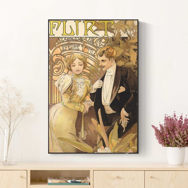 Bilder Art Deco Alfons Mucha - Werbeplakat für Flirt Biscuits