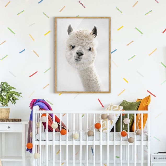Babyzimmer Deko Alpaka Portrait