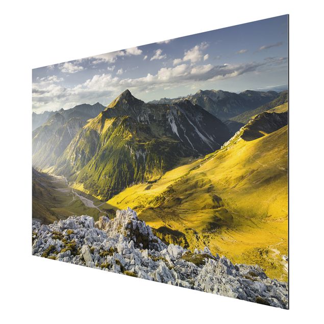 Wandbilder Landschaften Berge und Tal der Lechtaler Alpen im Tirol