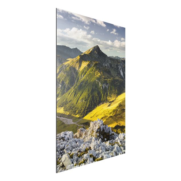 Wanddeko Küche Berge und Tal der Lechtaler Alpen im Tirol