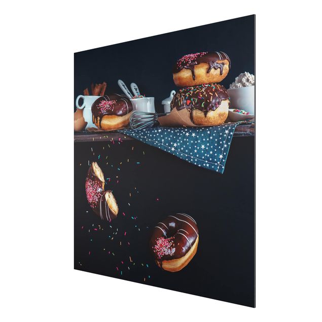 Wandbilder Schwarz Donuts vom Küchenregal