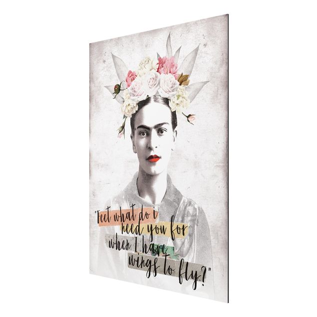 Wandbilder Portrait Frida Kahlo - Quote