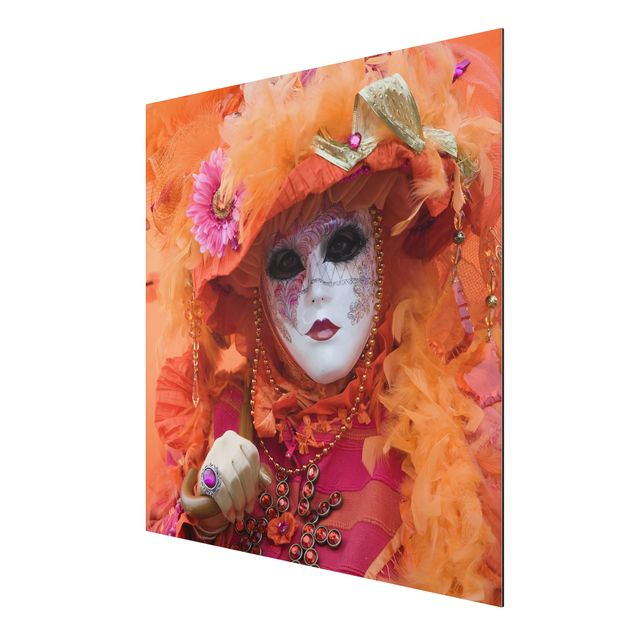 Wandbilder Portrait Karneval in Orange