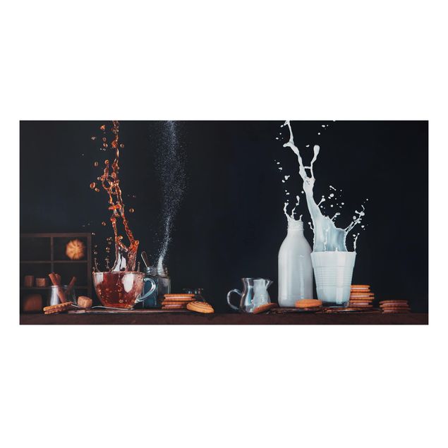 Wandbilder Stillleben Milch und Tee Komposition