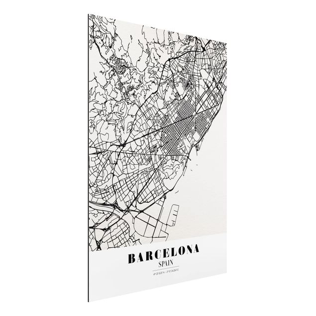Wanddeko Küche Stadtplan Barcelona - Klassik