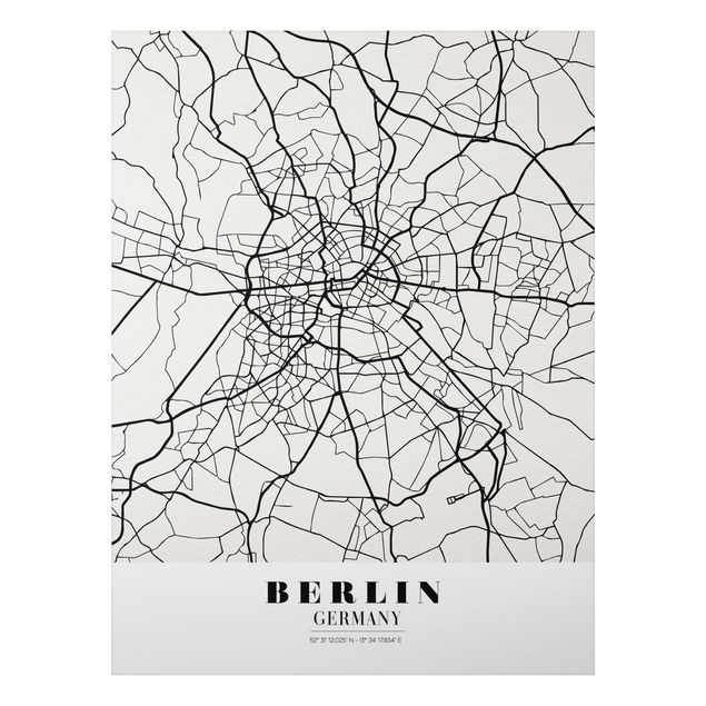 Wandbilder Weltkarten Stadtplan Berlin - Klassik