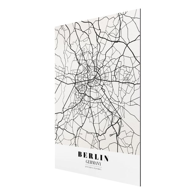 Wandbilder Sprüche Stadtplan Berlin - Klassik