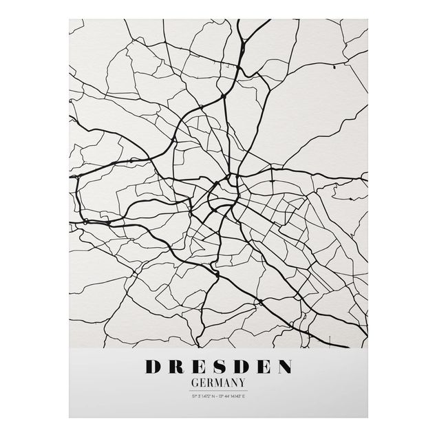 Wandbilder Weltkarten Stadtplan Dresden - Klassik