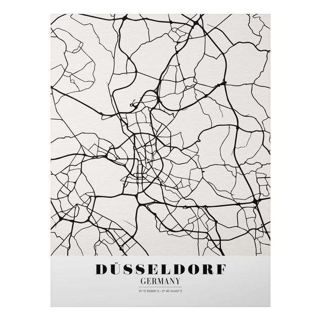 Wandbilder Weltkarten Stadtplan Düsseldorf - Klassik