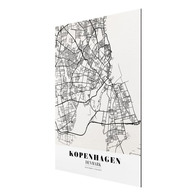 Wandbilder Sprüche Stadtplan Kopenhagen - Klassik