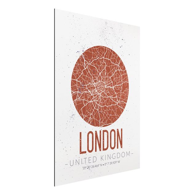 Wanddeko Küche Stadtplan London - Retro