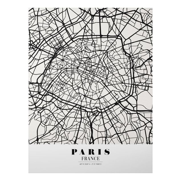 Wandbilder Paris Stadtplan Paris - Klassik