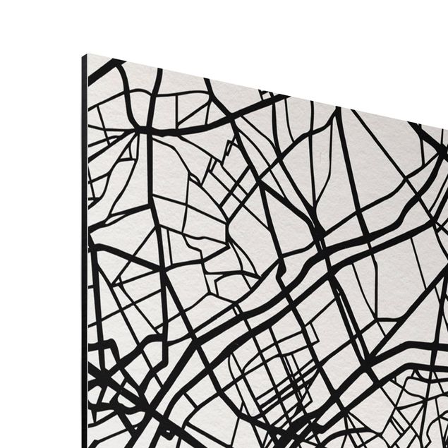 Wandbilder Modern Stadtplan Paris - Klassik