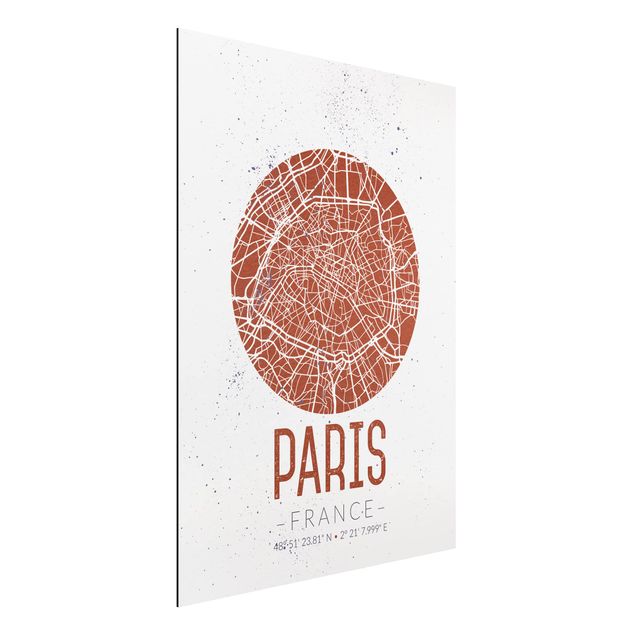 Wanddeko Küche Stadtplan Paris - Retro