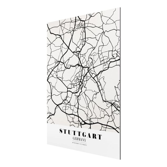 Wandbilder Sprüche Stadtplan Stuttgart - Klassik