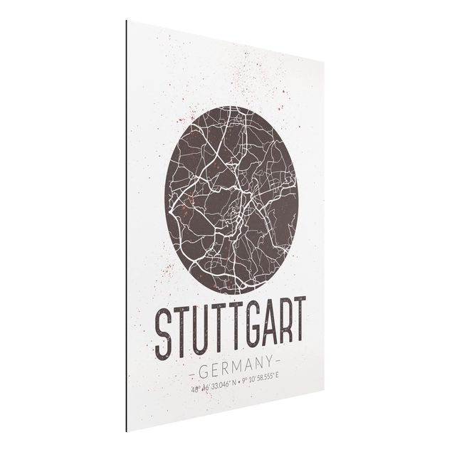 Küche Dekoration Stadtplan Stuttgart - Retro