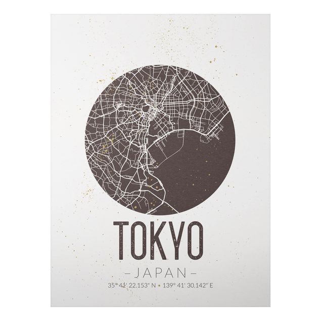 Wandbilder Tokyo Stadtplan Tokyo - Retro