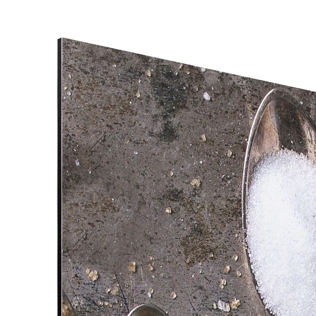 Wandbilder Grau Vintage Löffel mit Zucker