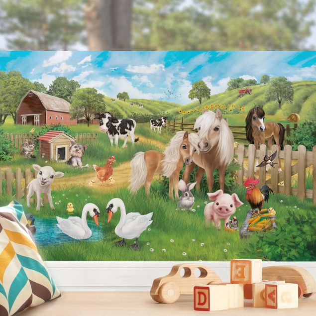 Fensterbilder Tiere Tiere auf dem Bauernhof