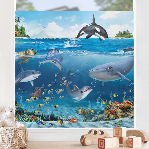 Deko Kinderzimmer Unterwasserwelt mit Tieren