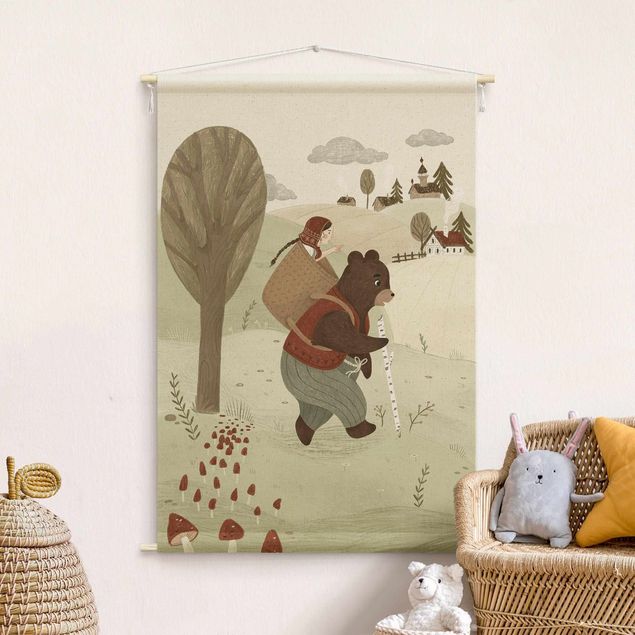 Wandbilder Bären Anna Lunak Illustration -Mascha und der Bär