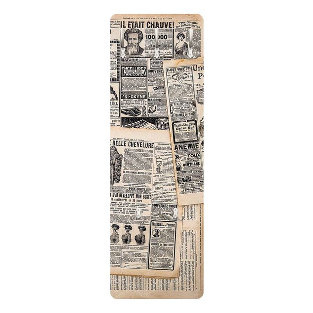 Wandgarderoben Beige Antike Zeitungen