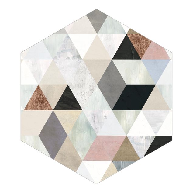 Fototapete Aquarell-Mosaik mit Dreiecken I