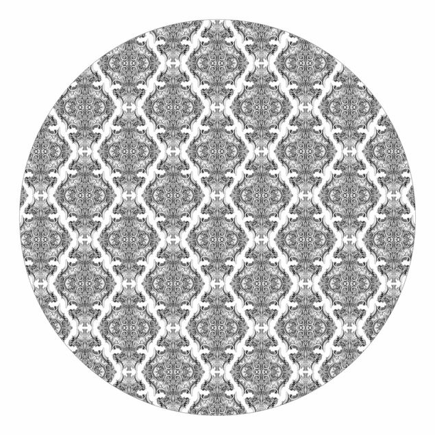moderne Fototapete Aquarell Barock Muster in Grau