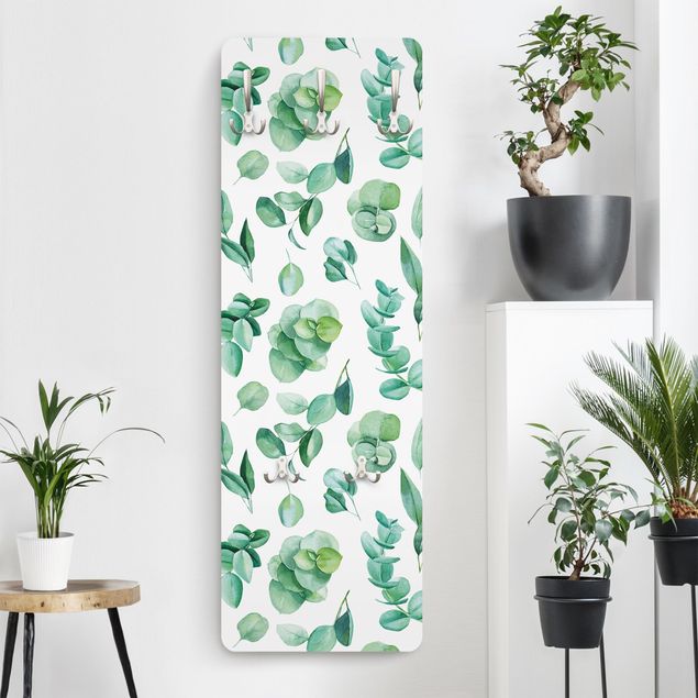 Garderobe Blume Aquarell Eukalyptuszweige und Blätter Muster