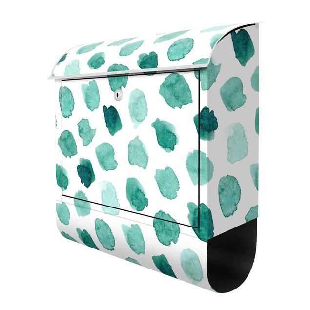 Briefkasten Design Aquarell Kleckse in Mintgrün