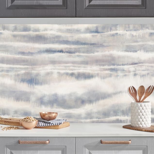 Küchenspiegel Glas Aquarell Nebel Streifen