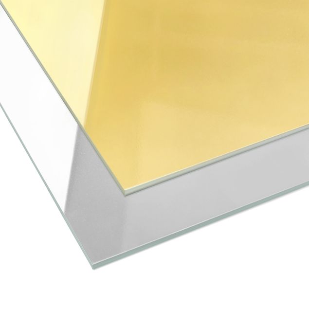Glasbild - Aquarell Pastell Türkis mit Gold - Panorama 5:2