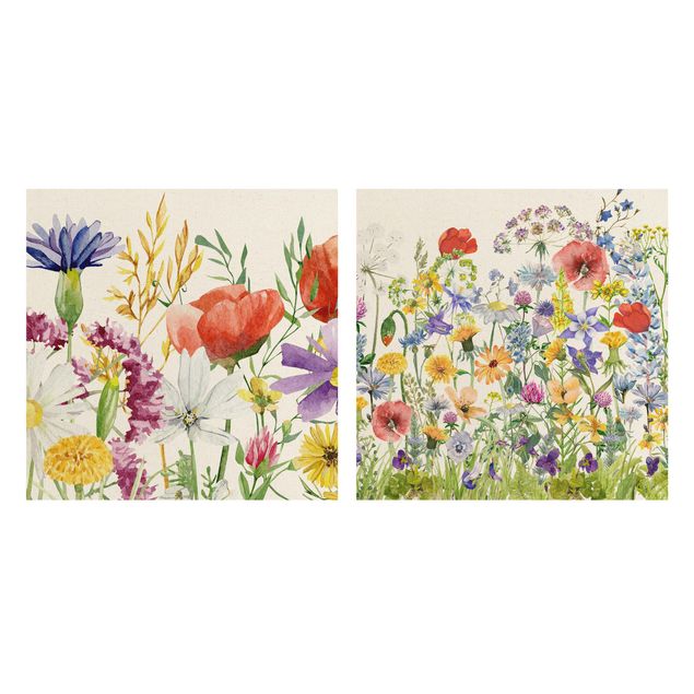Wandbilder Floral Aquarellierte Blumenwiesen