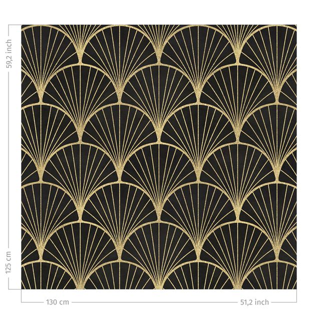 Vorhang Muster Art Deco auf Schwarz II